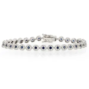 Sapphire Diamond Halo Bracelet