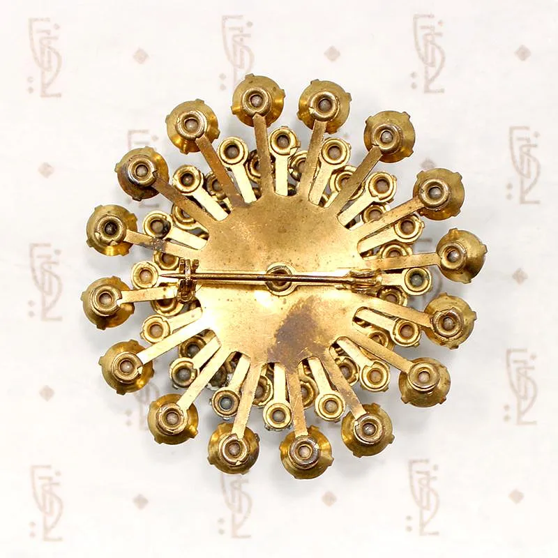 Scintillating Star Burst Aurora Borealis Rhinestone Brooch