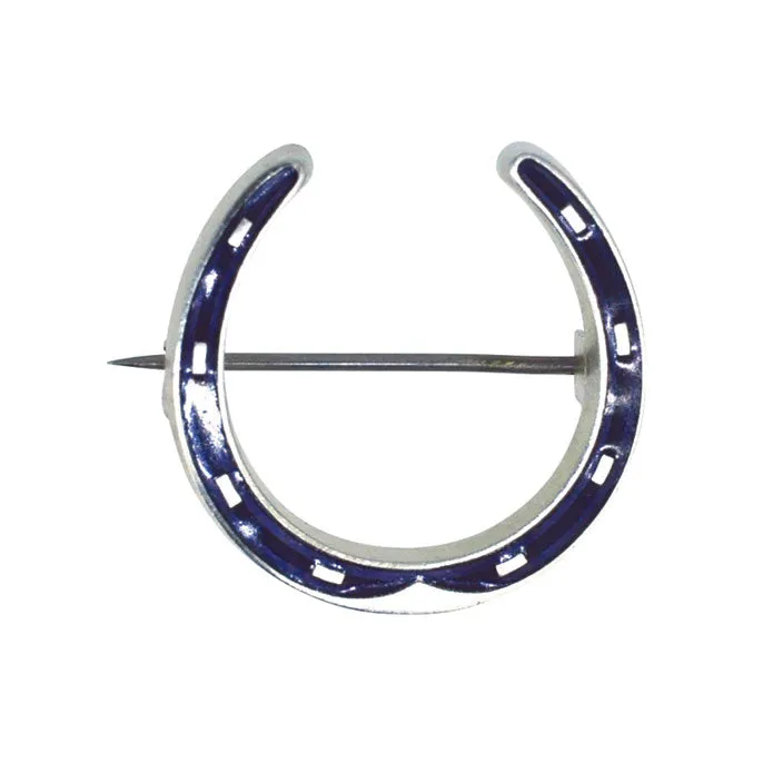 Silver & Blue Enamel Horse Shoe