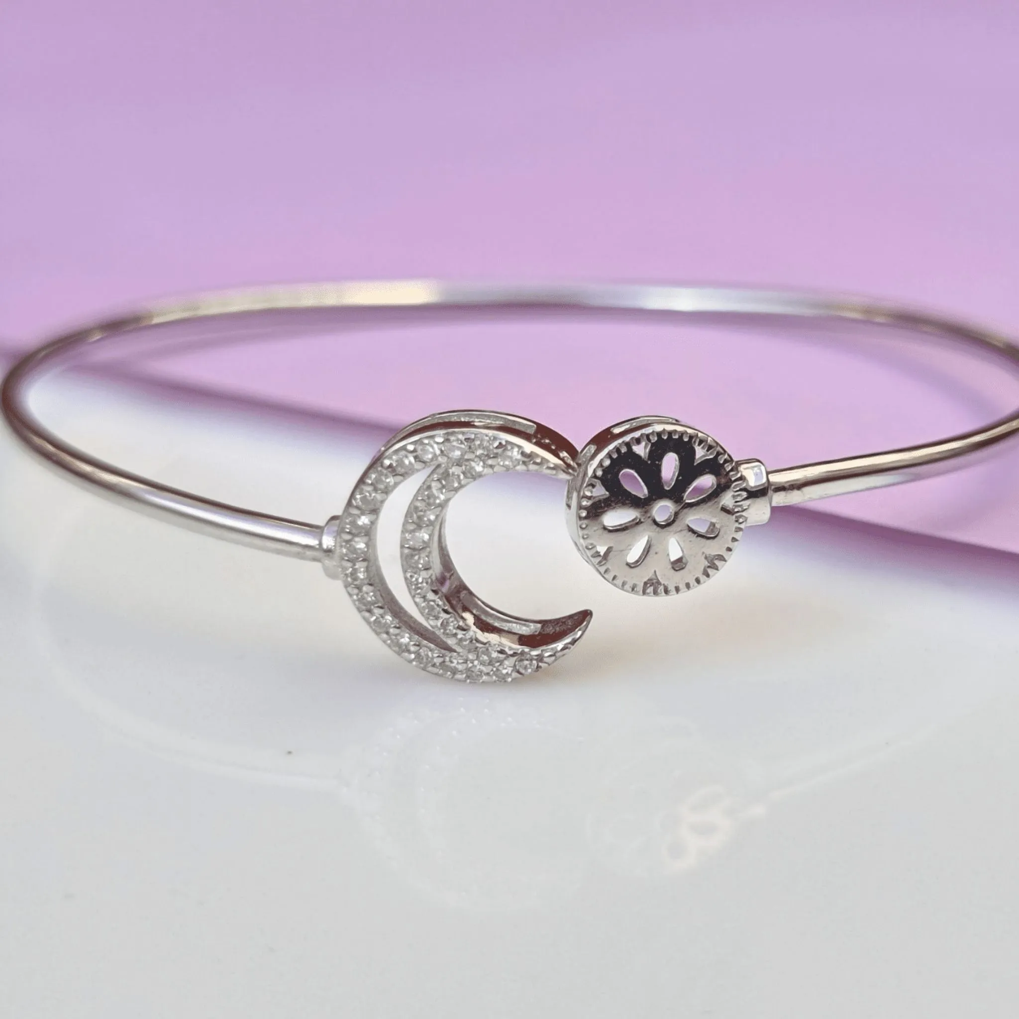 Silver Half Moon Bracelet