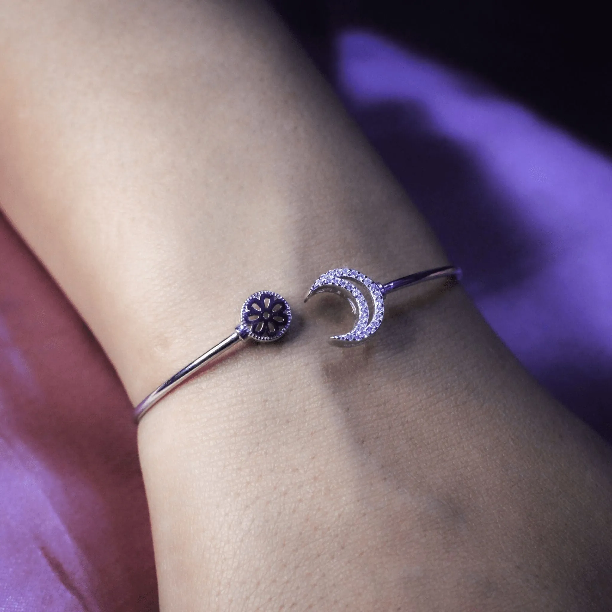 Silver Half Moon Bracelet