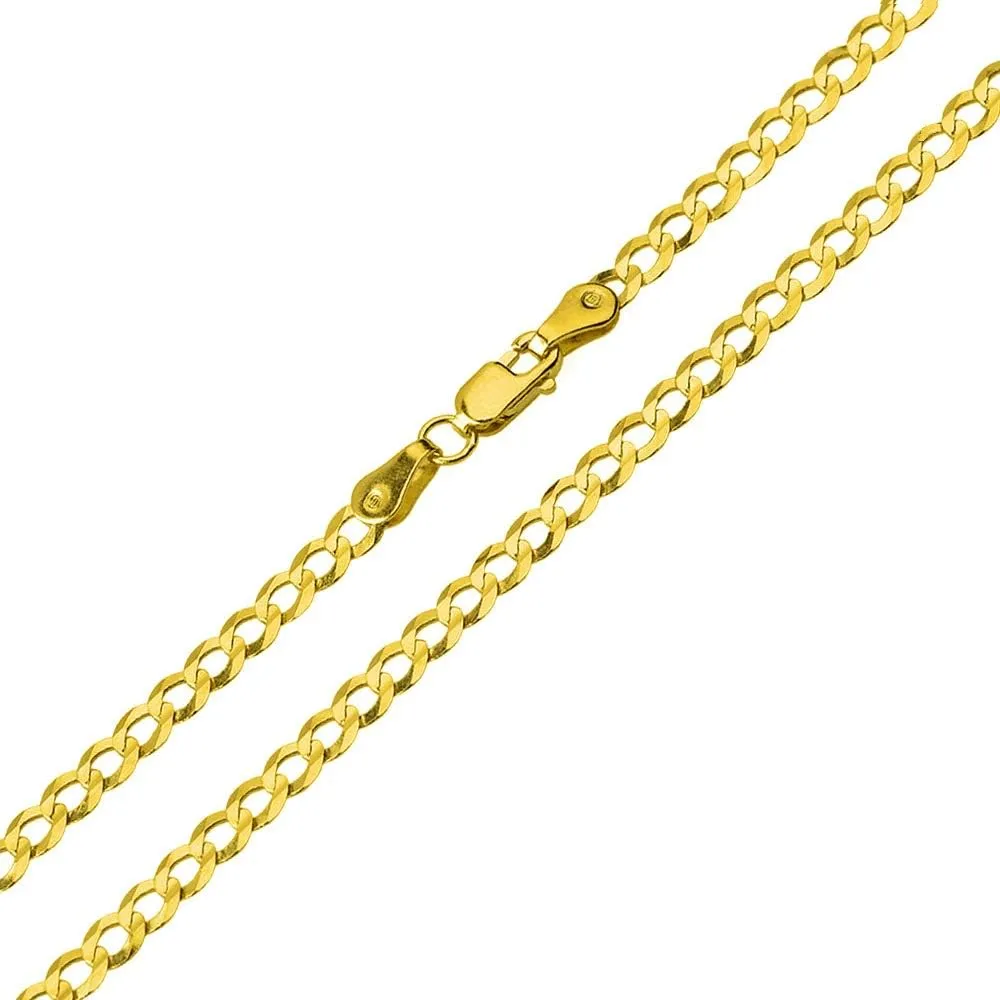 Solid 14k Yellow Gold Ice Hockey Stick and Puck Sports Pendant With Cable, Curb or Figaro Chain Necklace