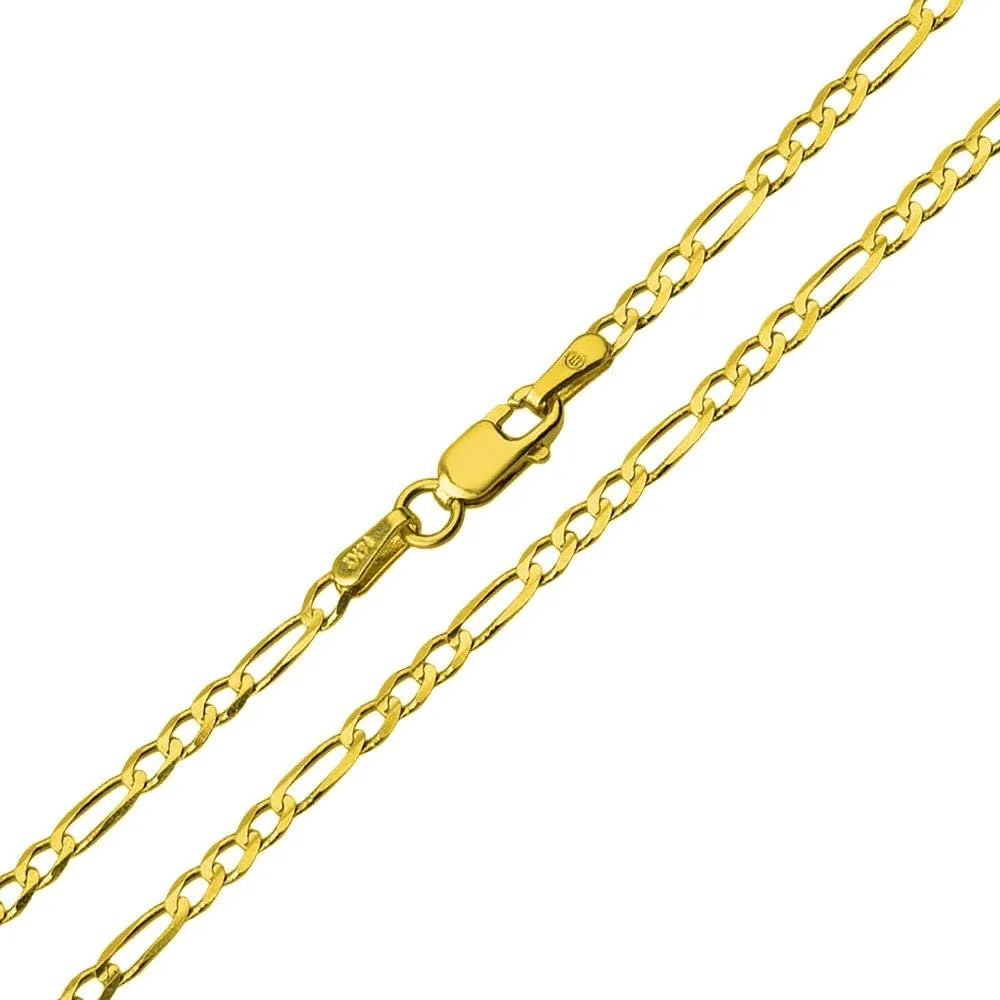 Solid 14k Yellow Gold Ice Hockey Stick and Puck Sports Pendant With Cable, Curb or Figaro Chain Necklace