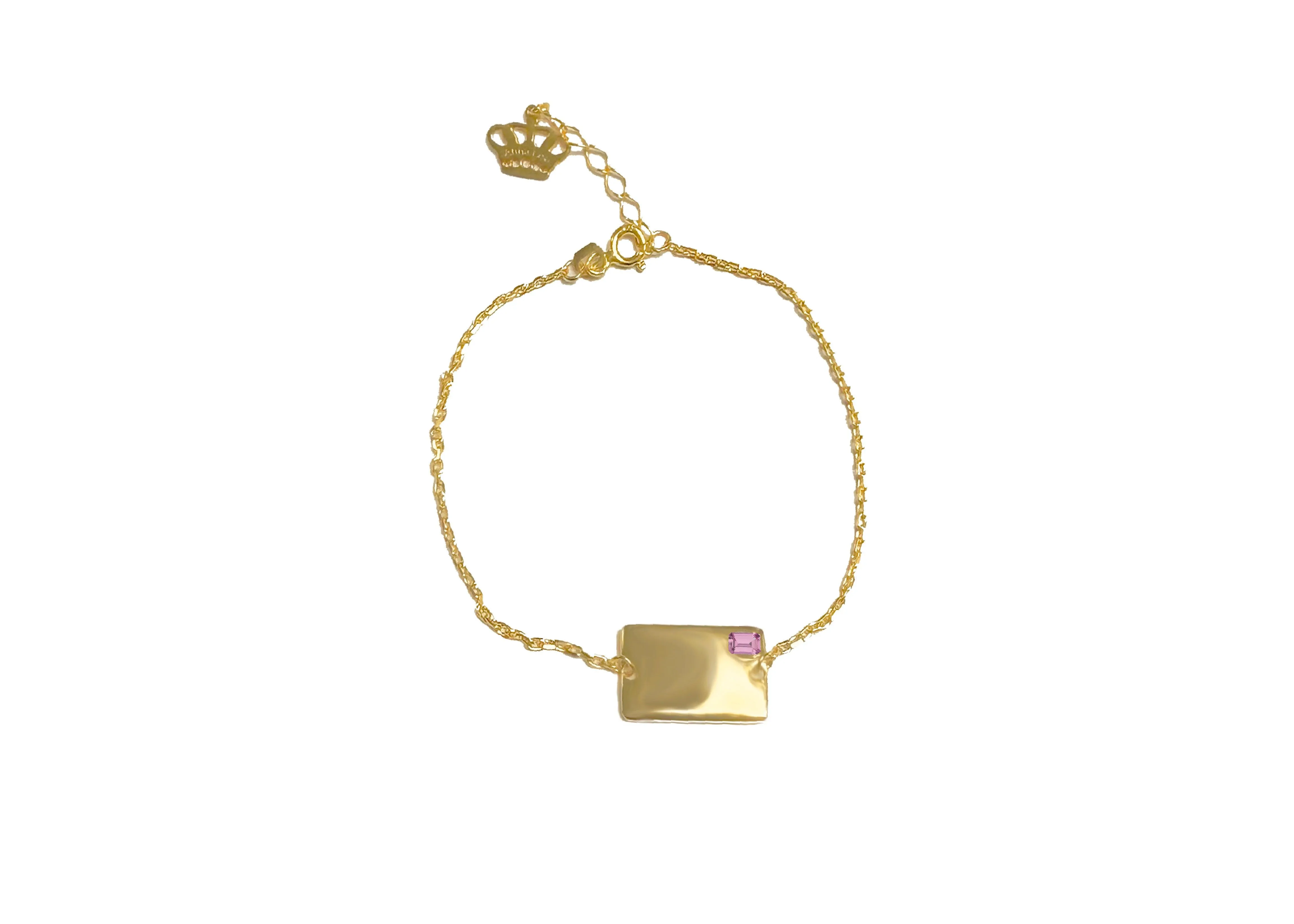 Solid Gold Rectangle Gemstone Bracelet