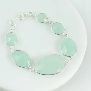 Statement Aqua Chalcedony Gemstone Bracelet