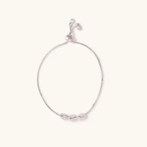 Steph Silver Gem Chain Adjustable Bracelet