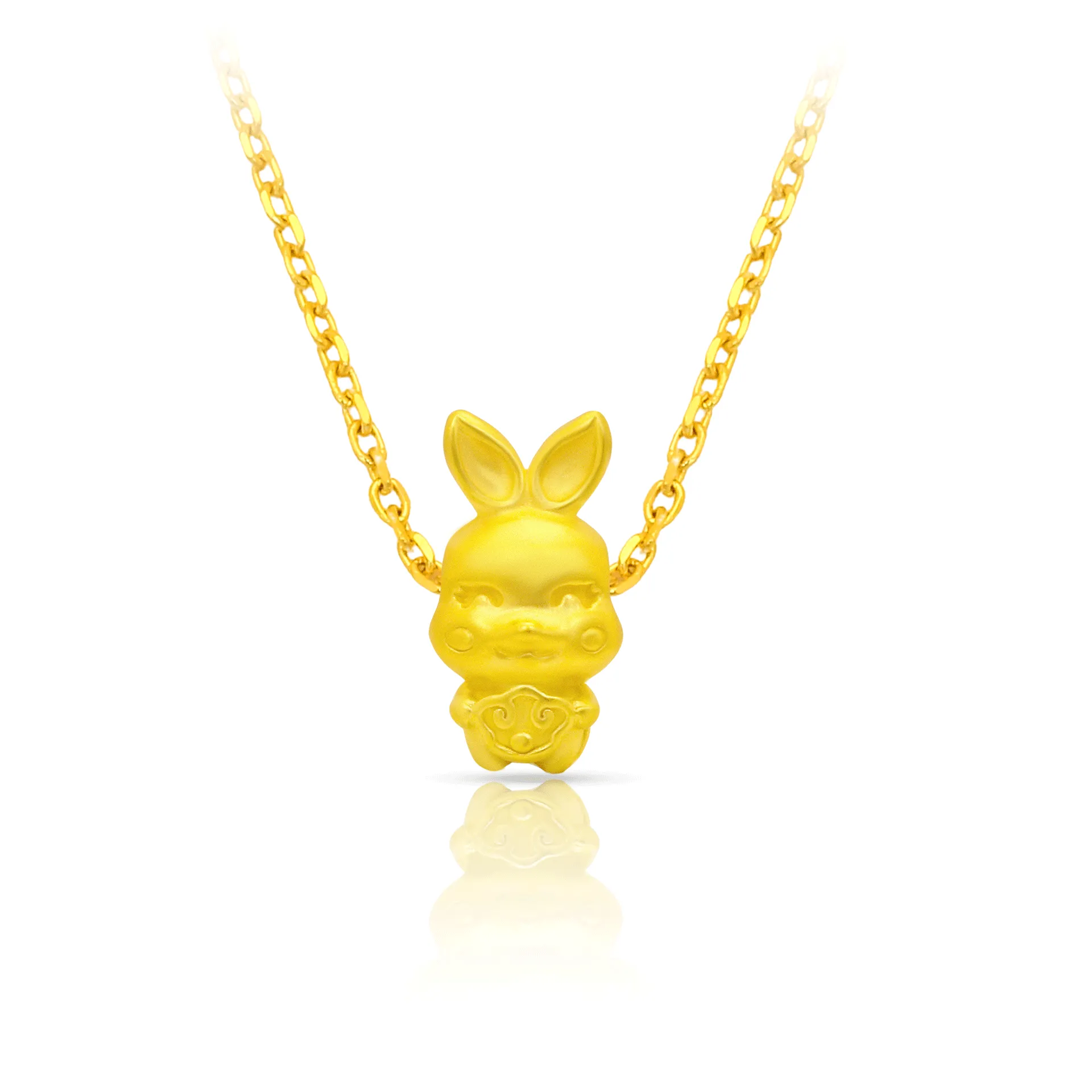 TAKA Jewellery 999 Pure Gold Rabbit SuoBao Pendant with 9K Gold Chain