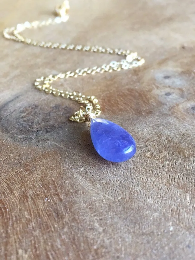 Tanzanite Pendant Necklace 14k Gold Filled or Sterling Silver