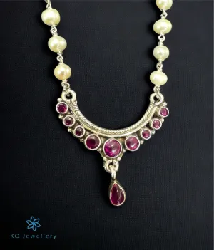 The Madhupal Silver Gemstone & Pearl Necklace