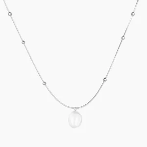 This Baroque Pearl Sterling Silver Bead Chain Necklace