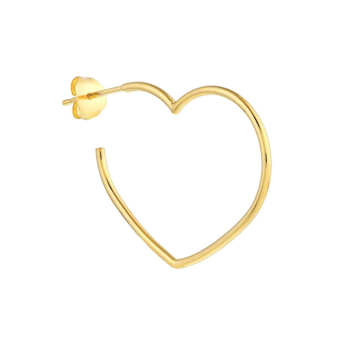 Tilted Open Heart Hoop Earrings