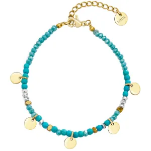 Turquoise & Gold Disc Bracelet