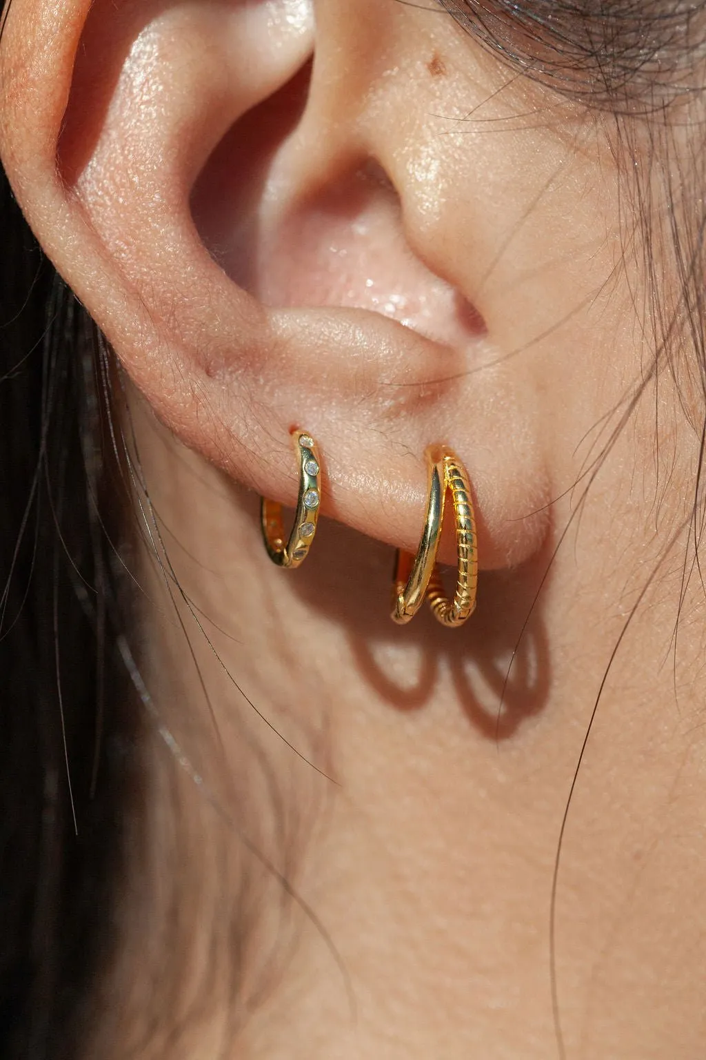 Vermeil Double Hoop Earring - Alana