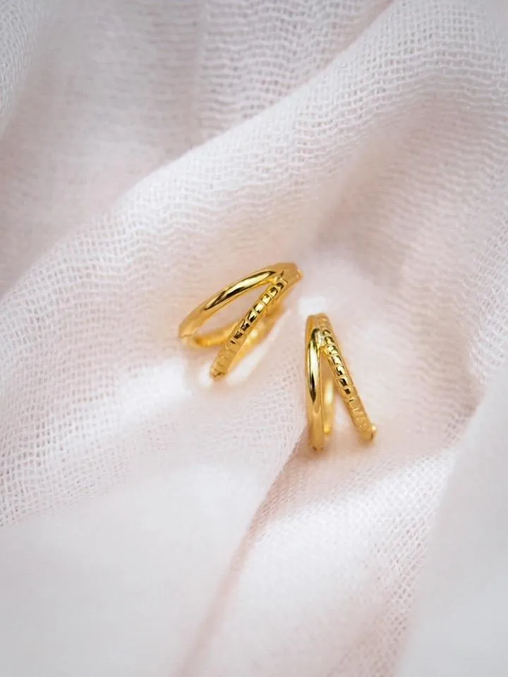 Vermeil Double Hoop Earring - Alana