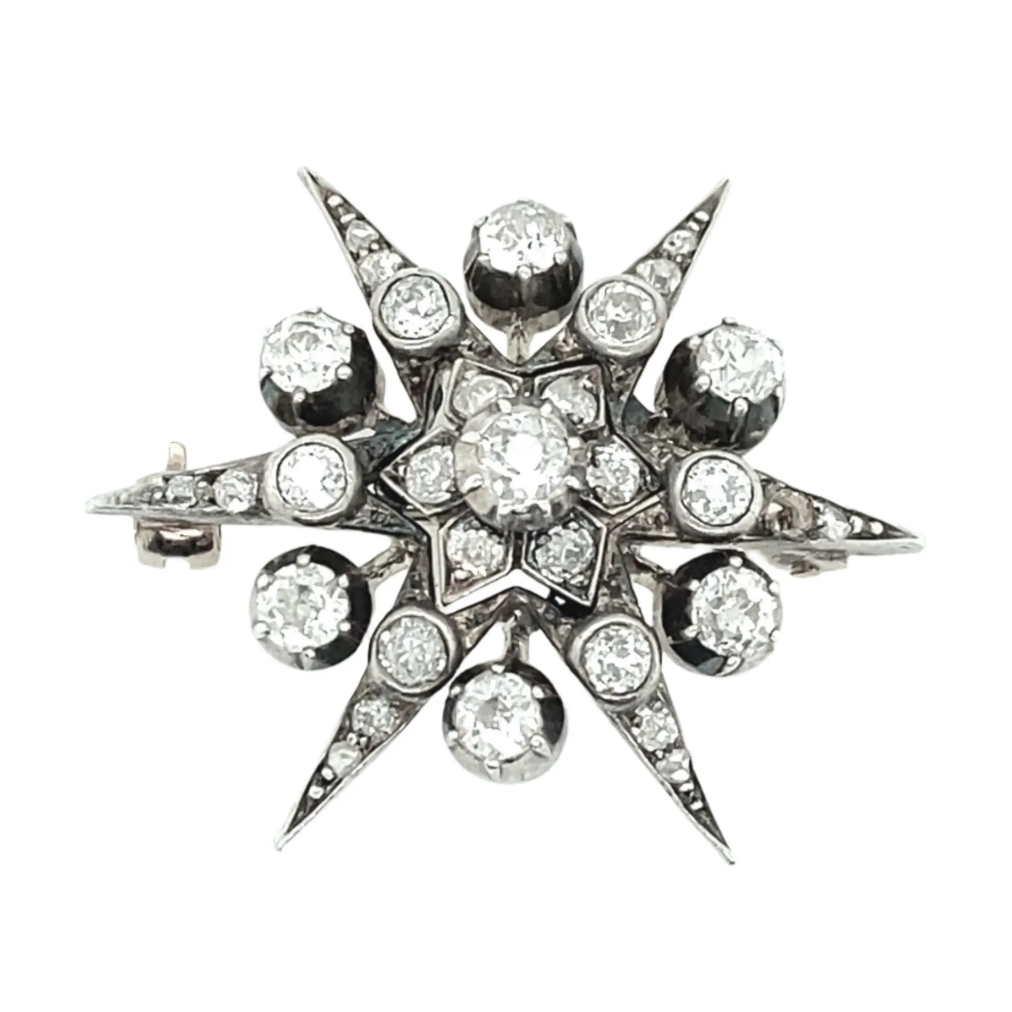 Victorian diamond star brooch