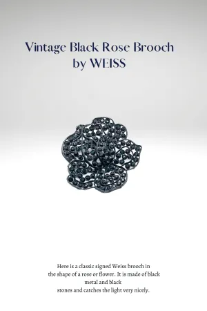 Weiss Vintage Black Rose Brooch