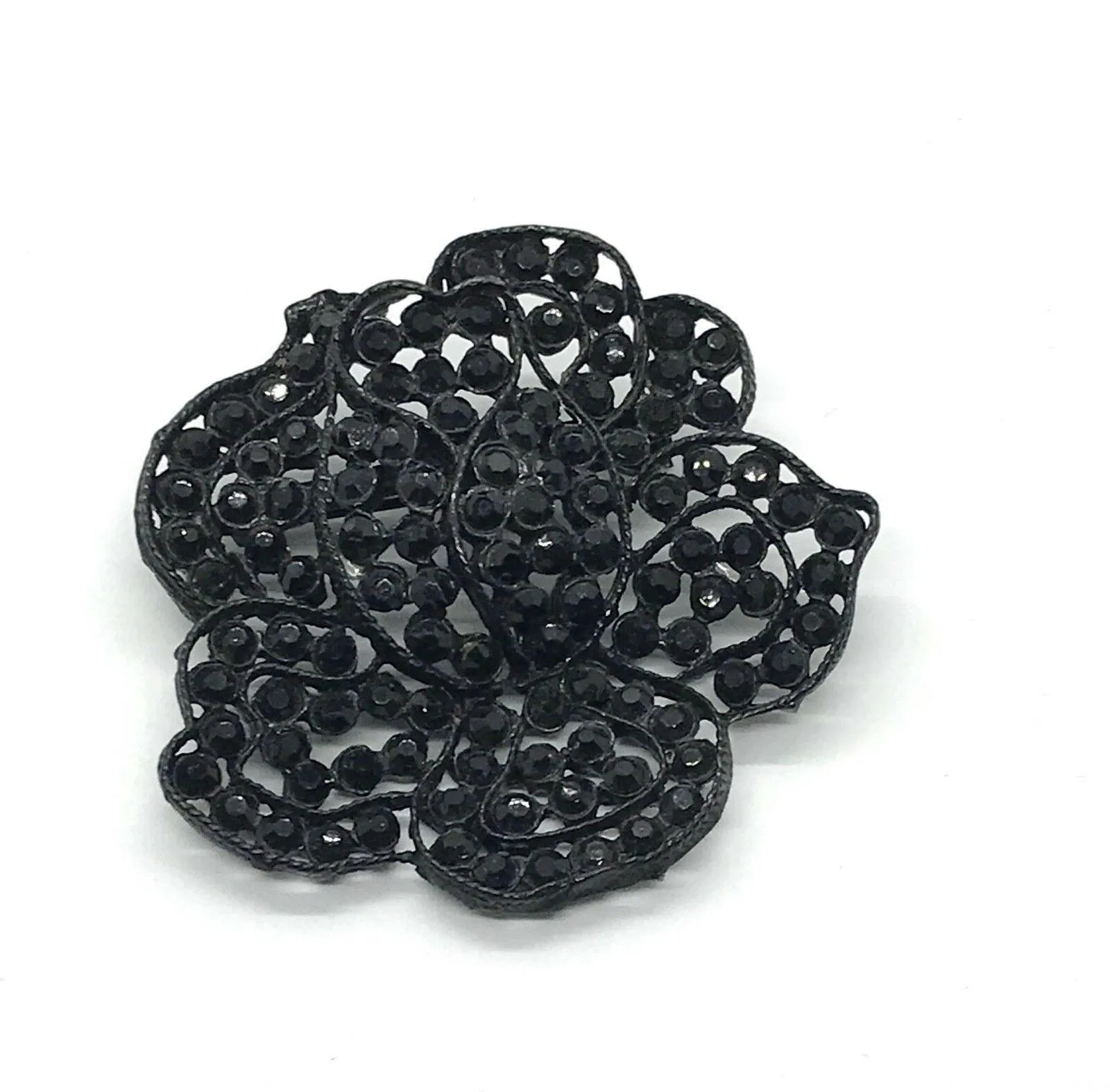 Weiss Vintage Black Rose Brooch