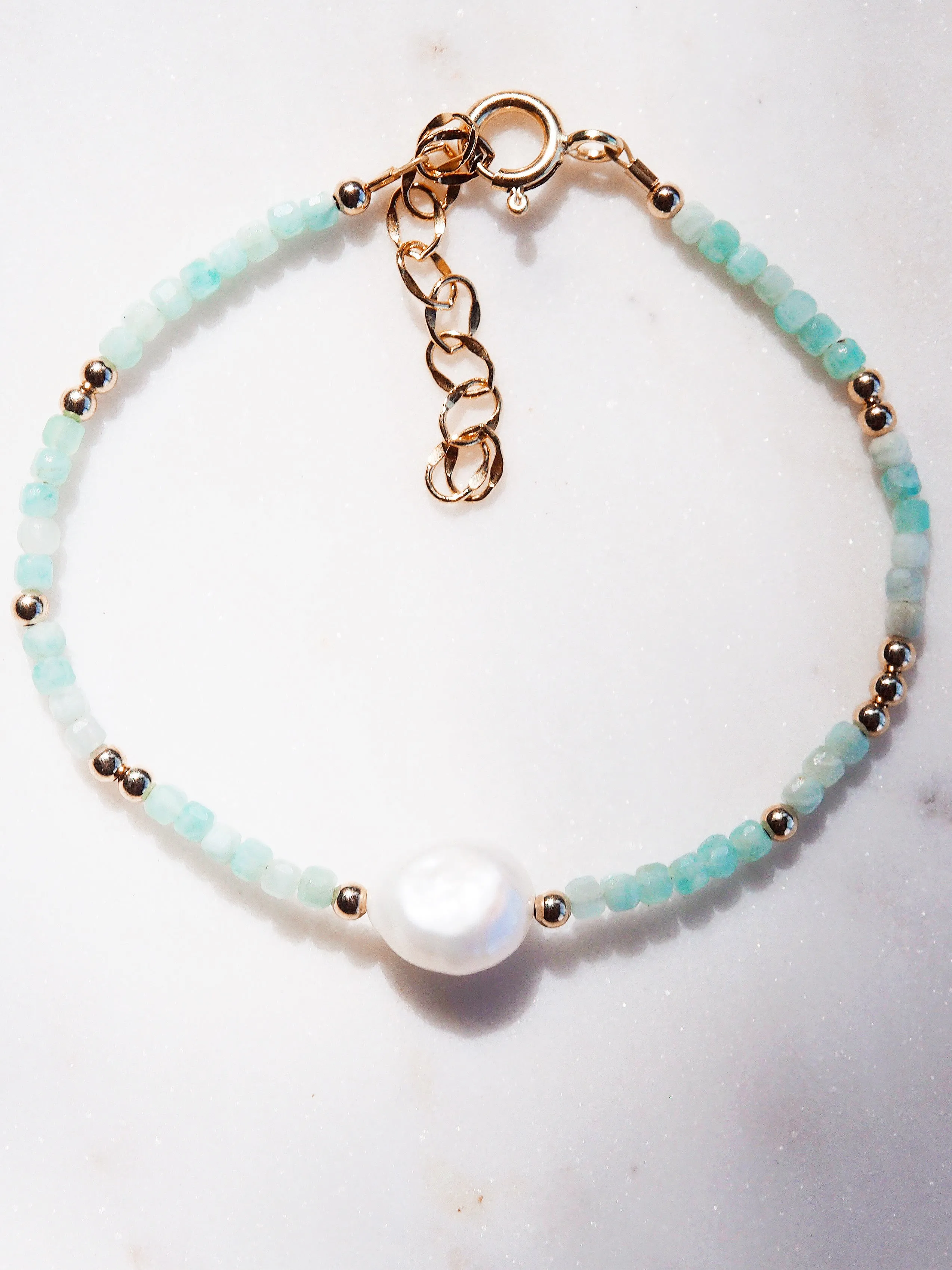 White Pearl and Gemstone Bracelet - Haukea