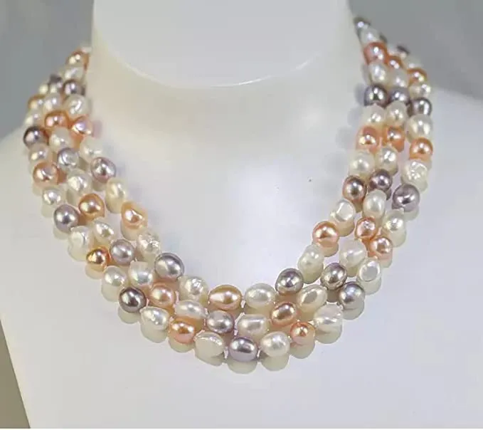 Women's Multicolour Baroque Freshwater Pearl Necklace 160cm Long