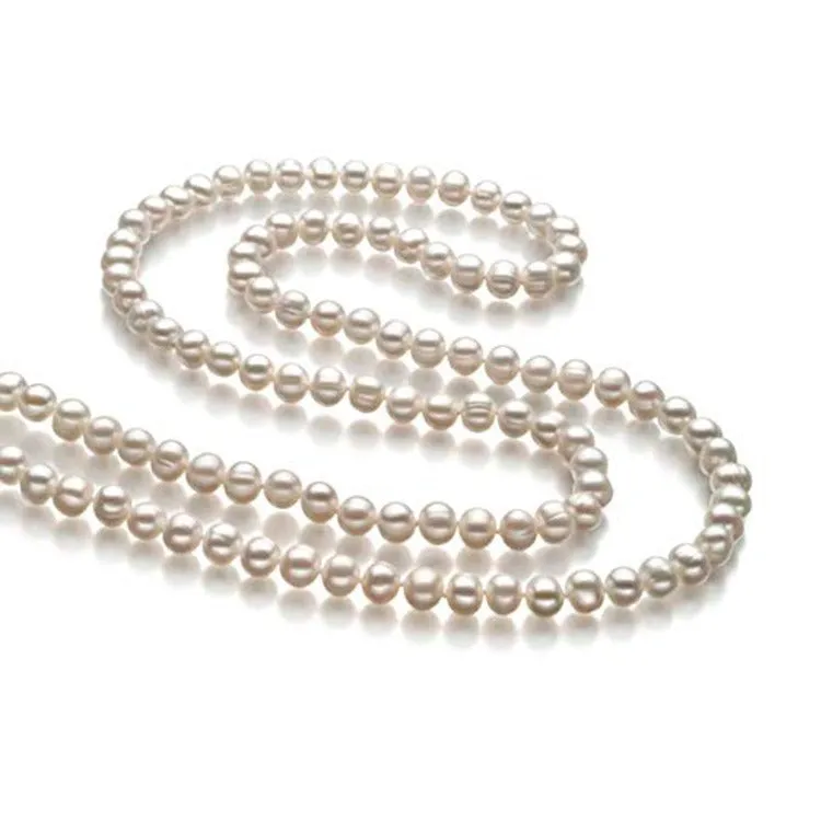 Women's Pearl Necklace Sweater Chain 8-9mm Freshwater 75cm Long