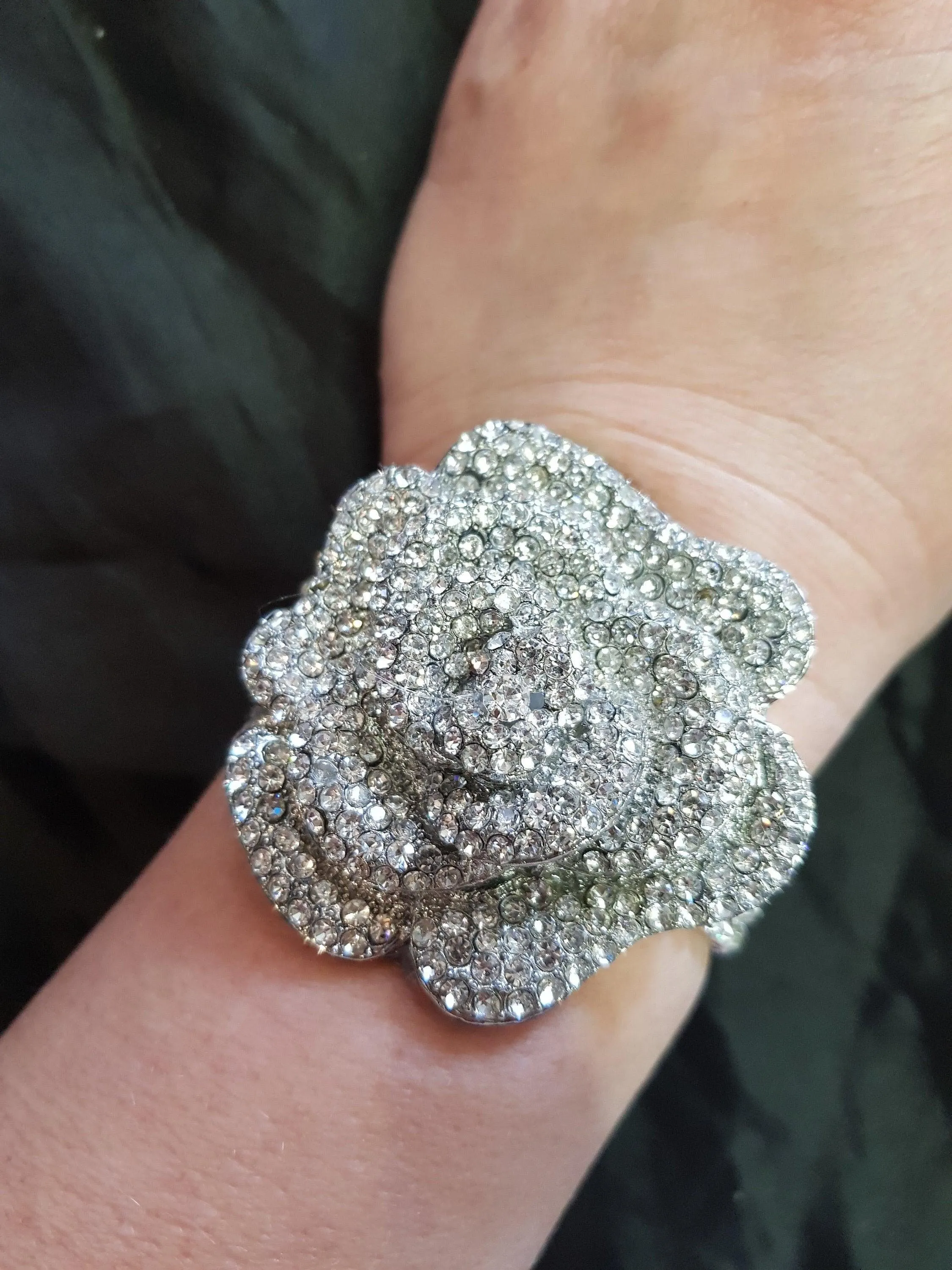 Wrist corsage ,Crystal Rose Wedding Cuff, bridesmaid Bracelet, Rose gold by Crystal wedding uk